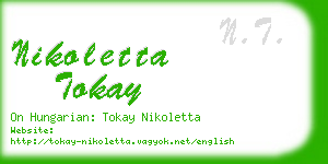 nikoletta tokay business card